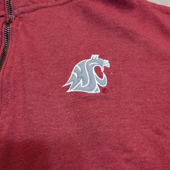 WSU Washington State Cougars 1/2 Zip Men's L Red Sweatshirt - Picture 3 of 7
